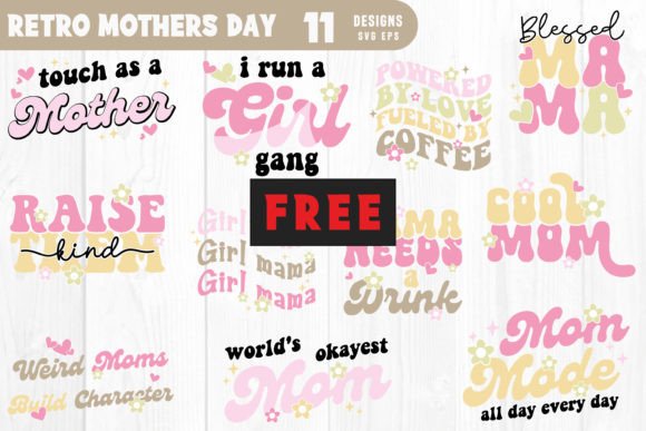 Free Retro Mothers Day Svg Bundle Mom Review